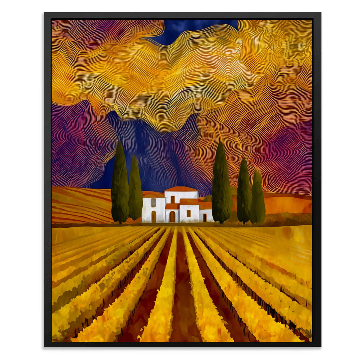 Vineyard Golden Spirals - Luxury Wall Art