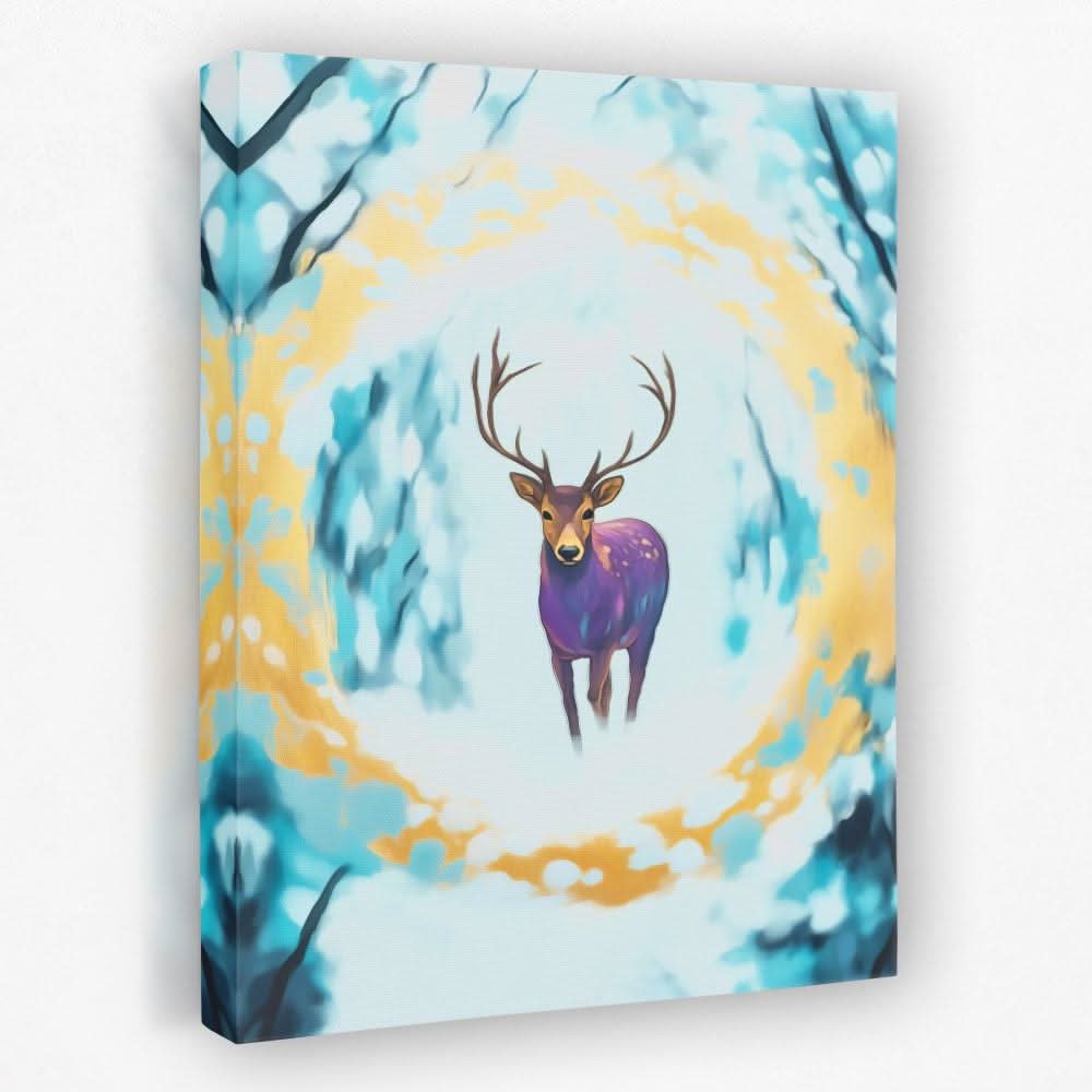 Violet Echoes - Deer Canvas Wall Art