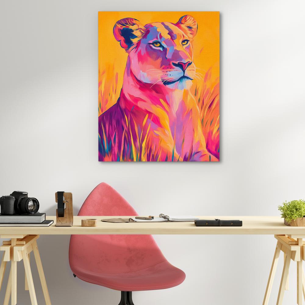 Vivid Lioness Dream - Luxury Wall Art