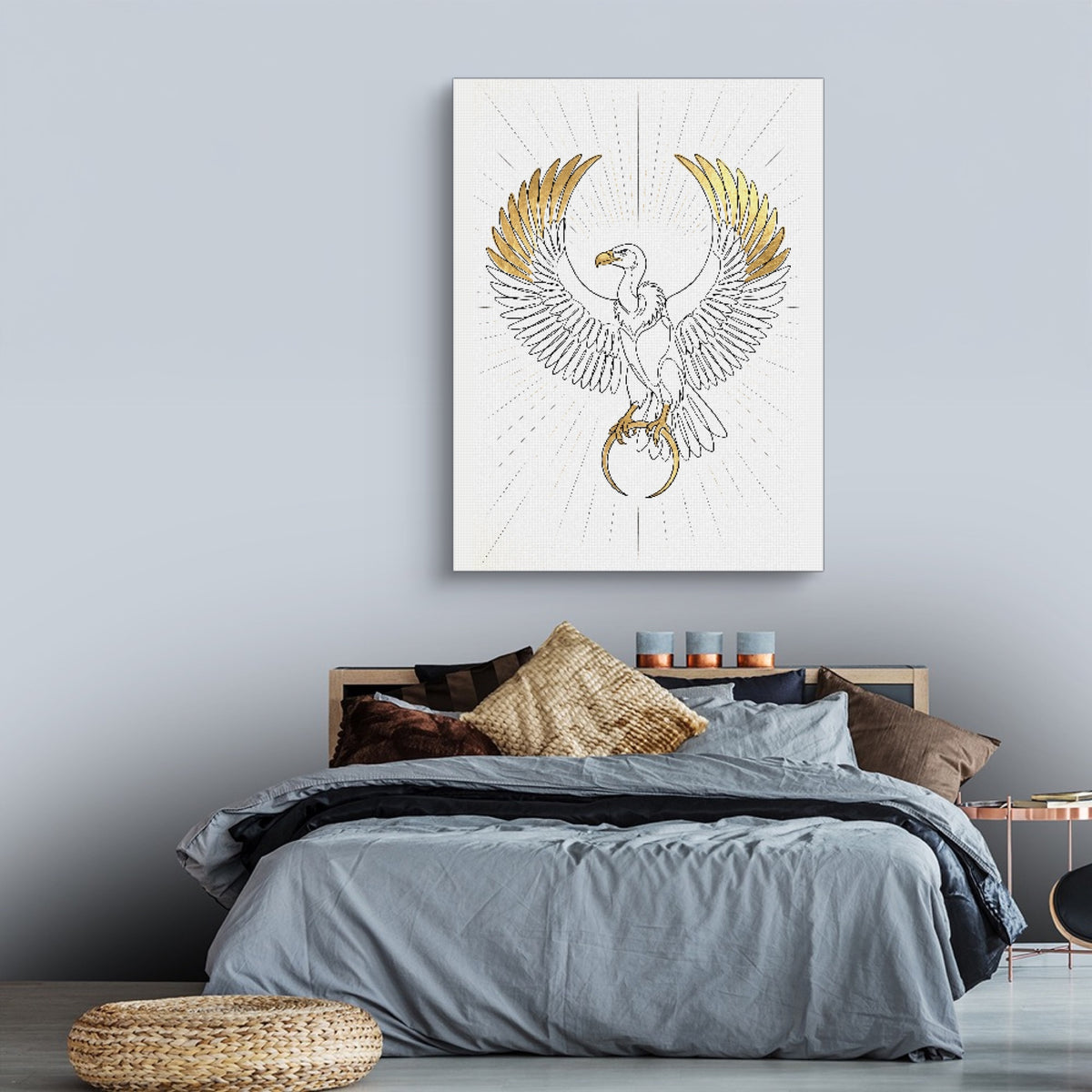Vulture Golden Wings — vulture golden wings sq land comfortable bedroom 1port flush print