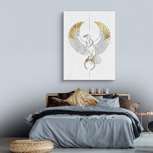 Vulture Golden Wings — vulture golden wings sq land comfortable bedroom 1port flush print