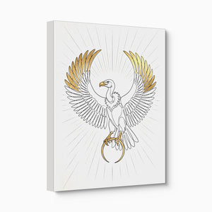 Vulture Golden Wings — vulture golden wings angled flush print