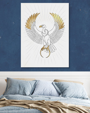 Vulture Golden Wings — vulture golden wings psd navy blue bedroom 1port flush print