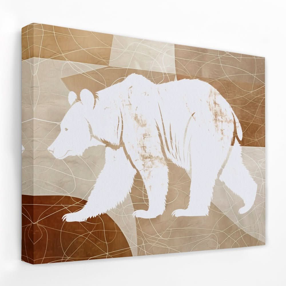 Walking Bear - Animals Canvas Wall Art