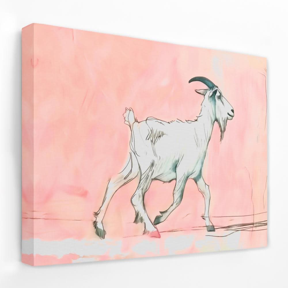 Walking Goat - Animals Canvas Wall Art