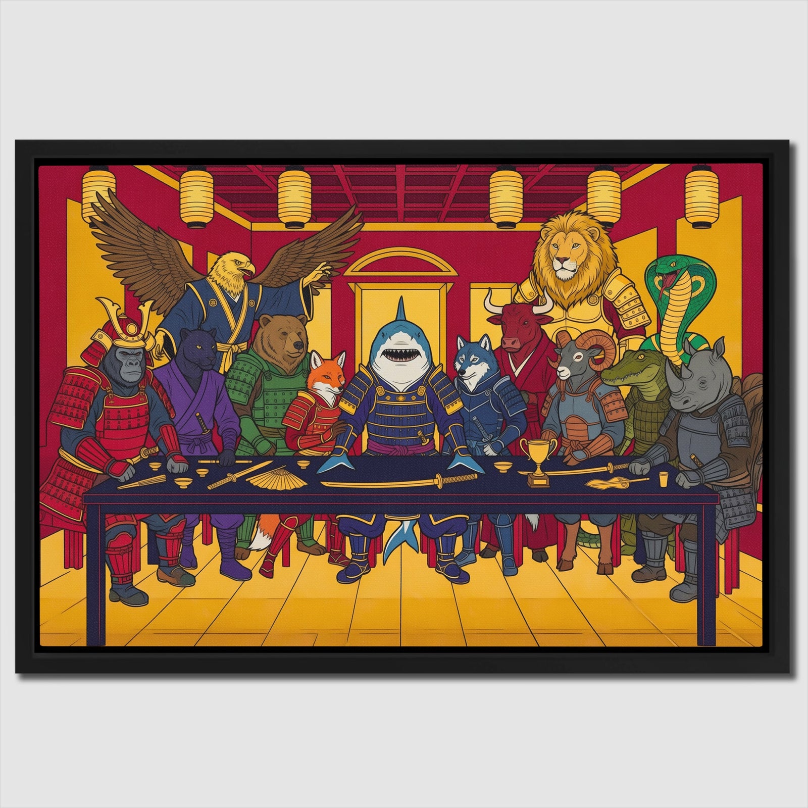 Warrior Beasts Gathering canvas wall art
