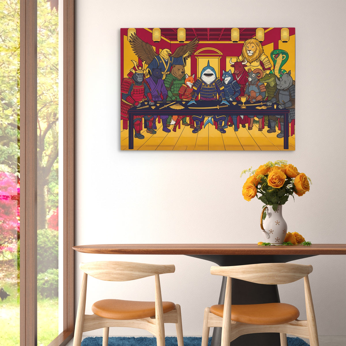 Warrior Beasts Gathering — Warrior Beasts Gathering Floral Dining Room   Landscape 110