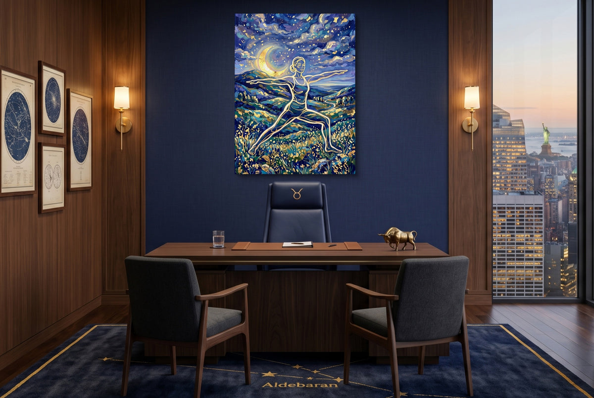 Warrior Golden Night — warrior golden night office with city view 1port flush print