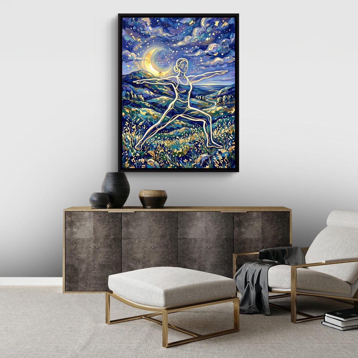 Warrior Golden Night — warrior golden night sq best living room land close 1port framed black