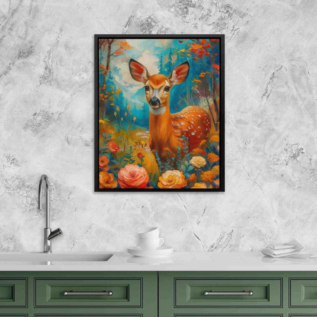 Watercolor Fawn - Luxury Wall Art