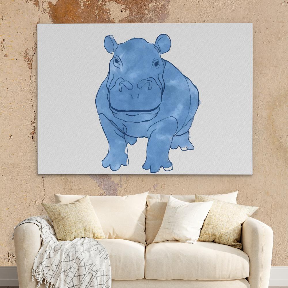 Watercolor Hippo - Luxury Wall Art