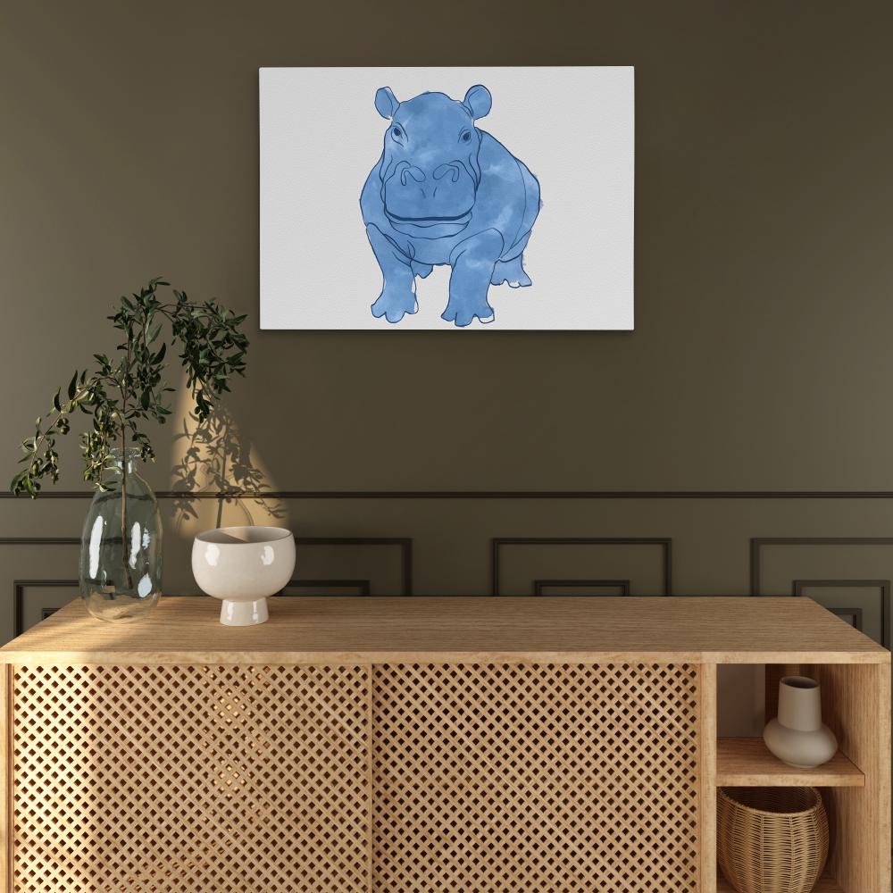 Watercolor Hippo - Luxury Wall Art