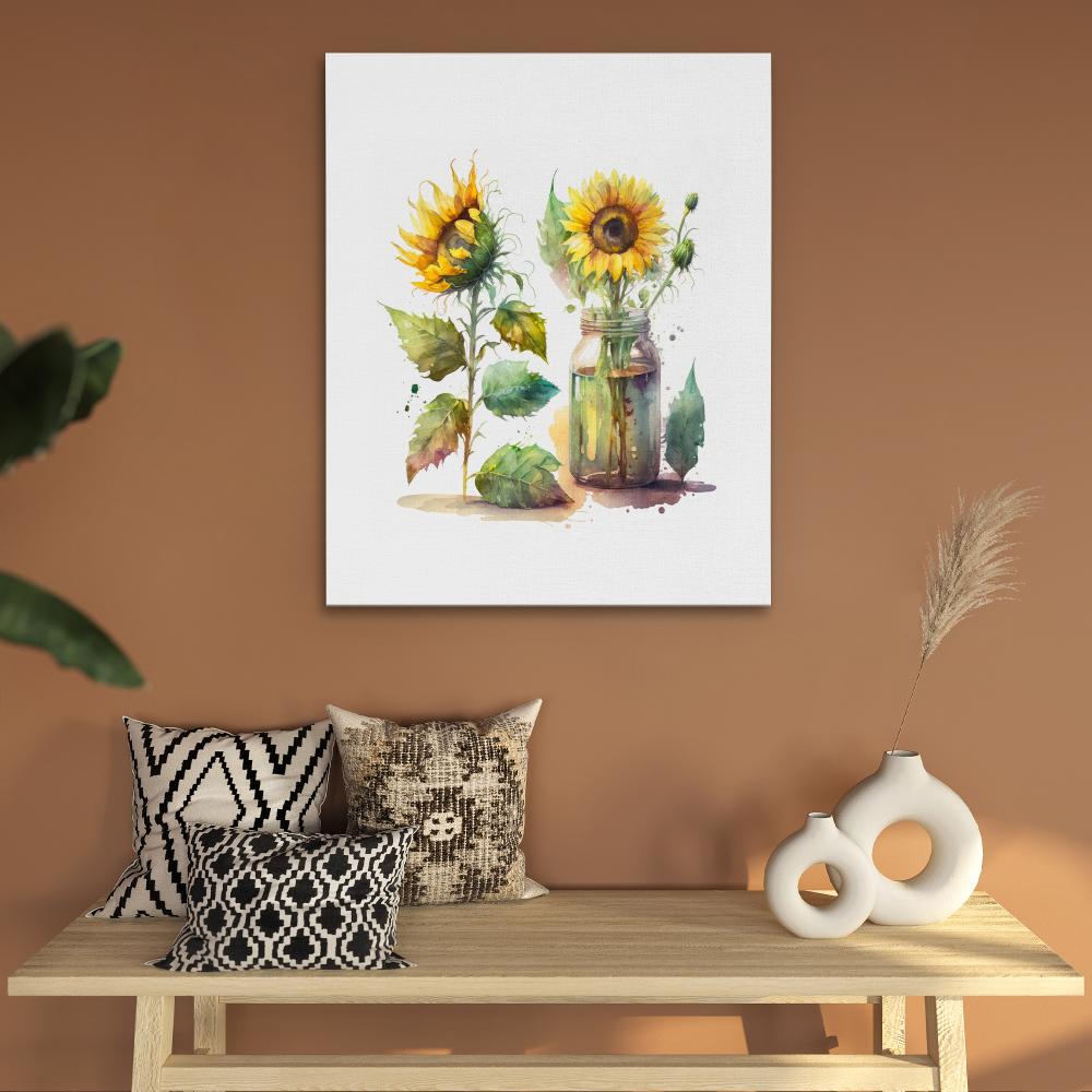 Watercolour Sunflowers - Luxury Wall Art