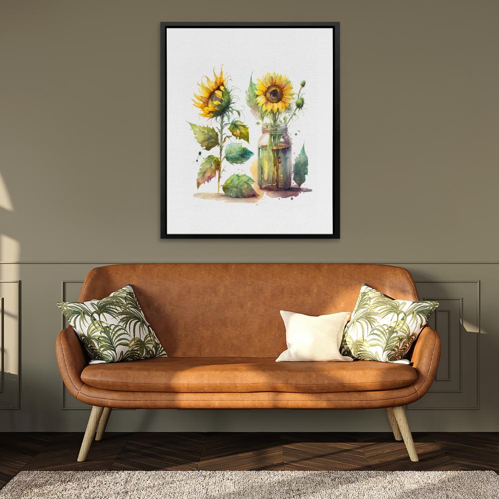 Watercolour Sunflowers - Luxury Wall Art