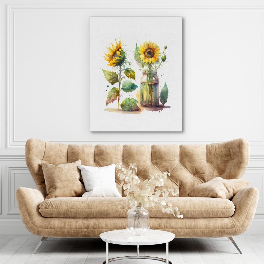 Watercolour Sunflowers - Luxury Wall Art