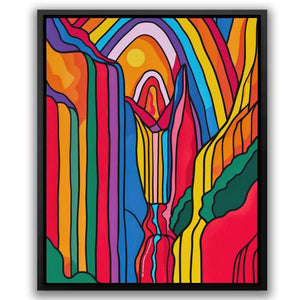 Waterfall Perspective - Nature Wall Art in Black Frame