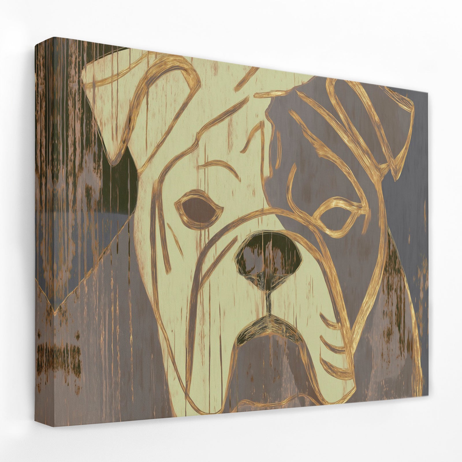 Weathered Bulldog Portrait - Luxury Wall Art