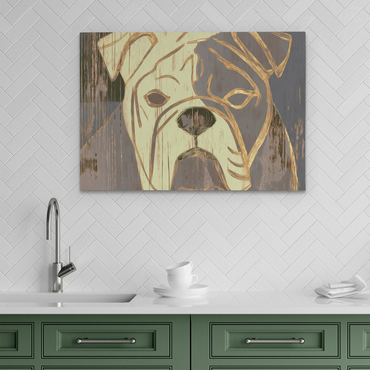 Weathered Bulldog Portrait - Luxury Wall Art