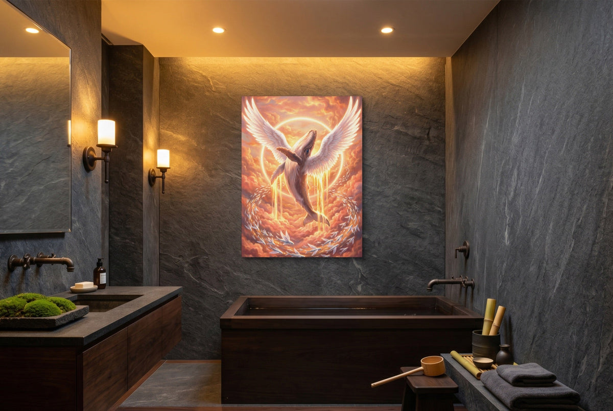 Whale Ascends Light - Luxury Wall Art