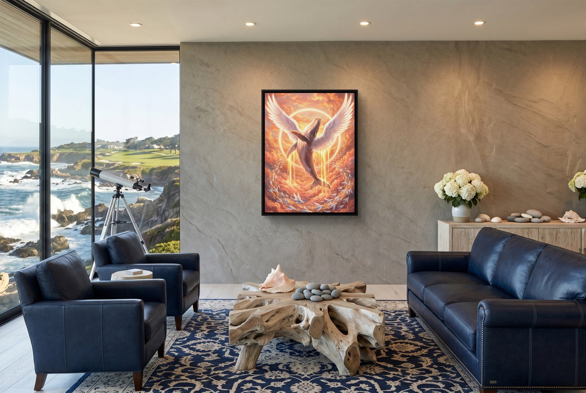 Whale Ascends Light - Luxury Wall Art