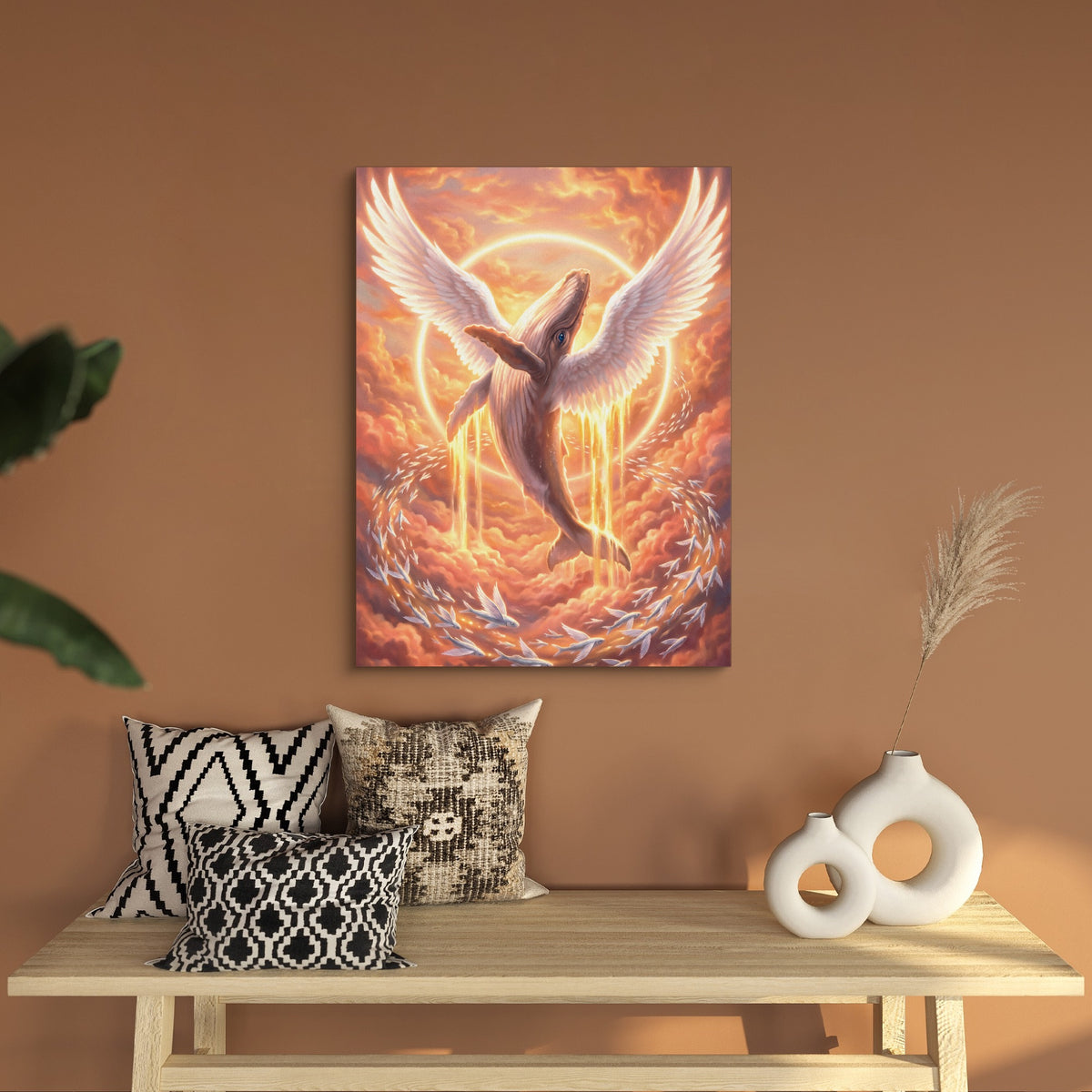 Whale Ascends Light — whale ascends light sq bench wall 1port flush print