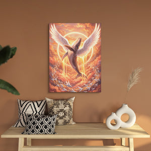 Whale Ascends Light — whale ascends light sq bench wall 1port flush print