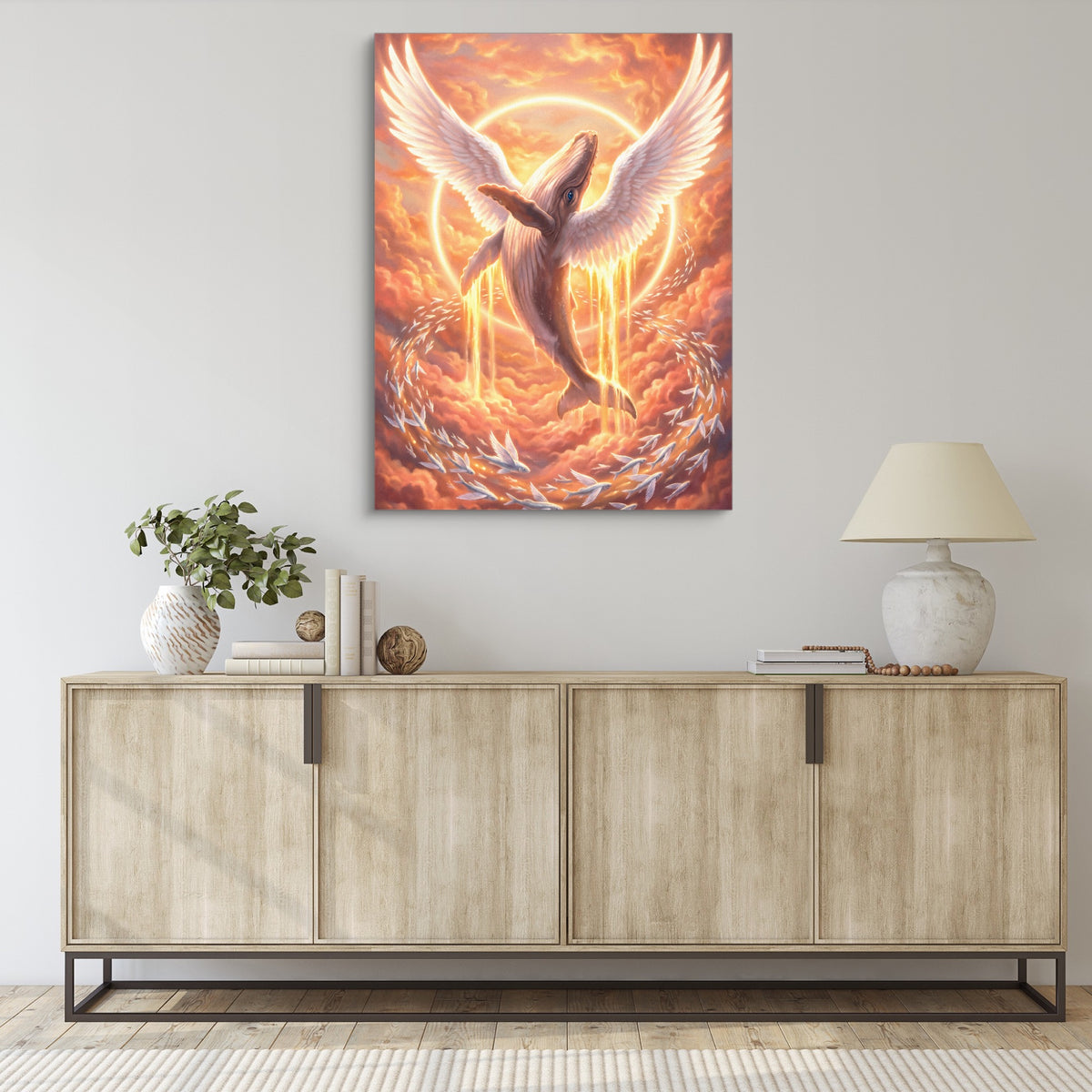 Whale Ascends Light — whale ascends light sq living room desk 1port flush print