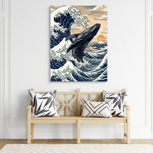 Whale Breaching Fuji Peak — whale breaching fuji peak sq living room chair 1port flush print