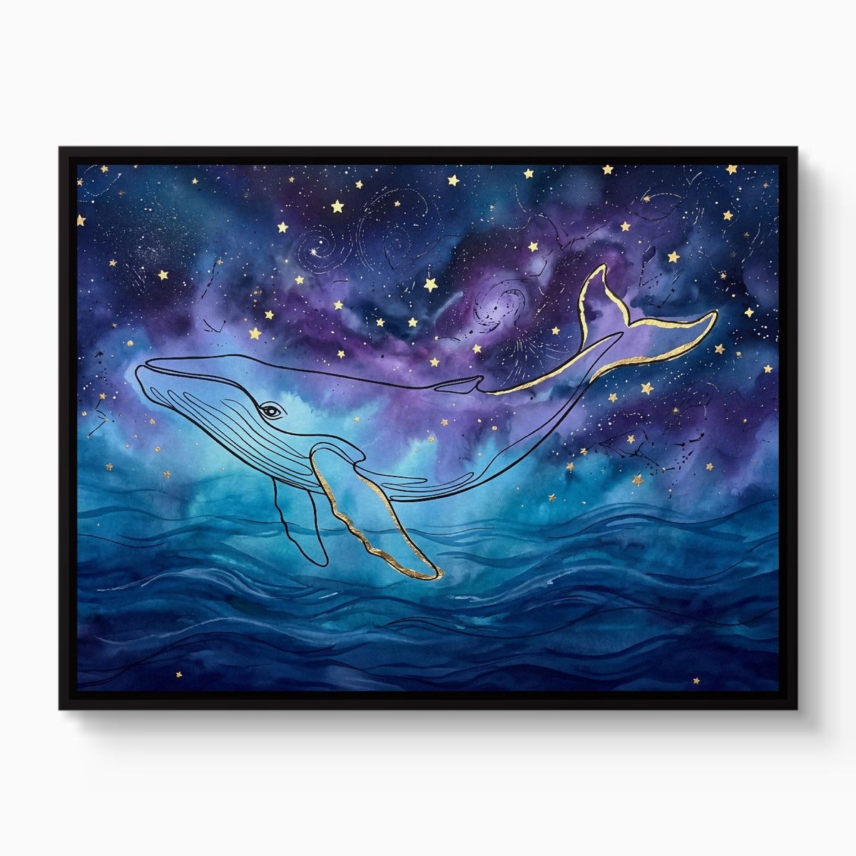 Whale Cosmic Ocean — whale cosmic ocean white studio framed black