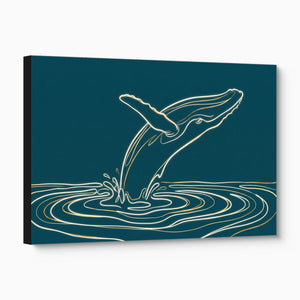 Whale Golden Breach — whale golden breach angled flush print