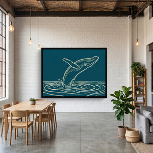 Whale Golden Breach — whale golden breach sq coffe shop far 1land framed black