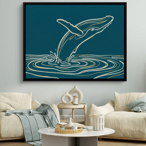 Whale Golden Breach — whale golden breach sq white couches 1land framed black
