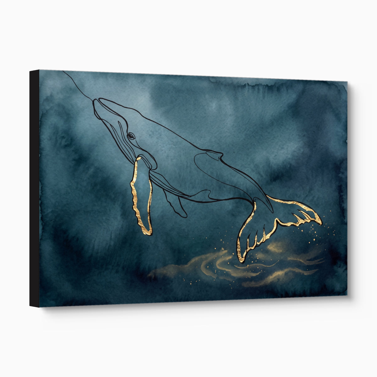 Whale Golden Depths — whale golden depths angled flush print