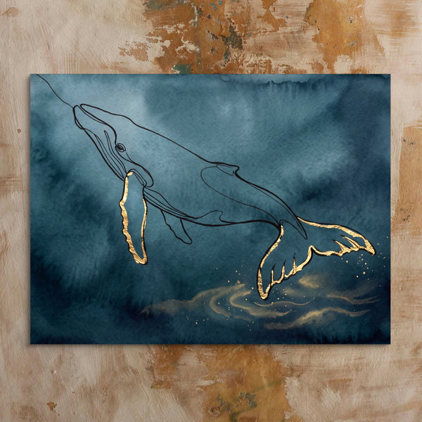 Whale Golden Depths in a room