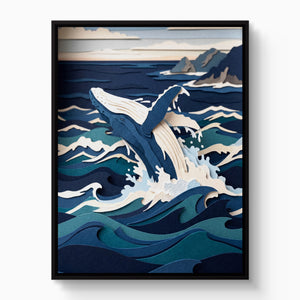 Whale Papercut — whale papercut white studio framed black