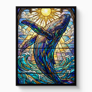 Whale's Ascent — whale's ascent white studio framed black
