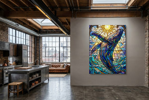 Whale's Ascent — whale's ascent kitchen interior with island 1port flush print