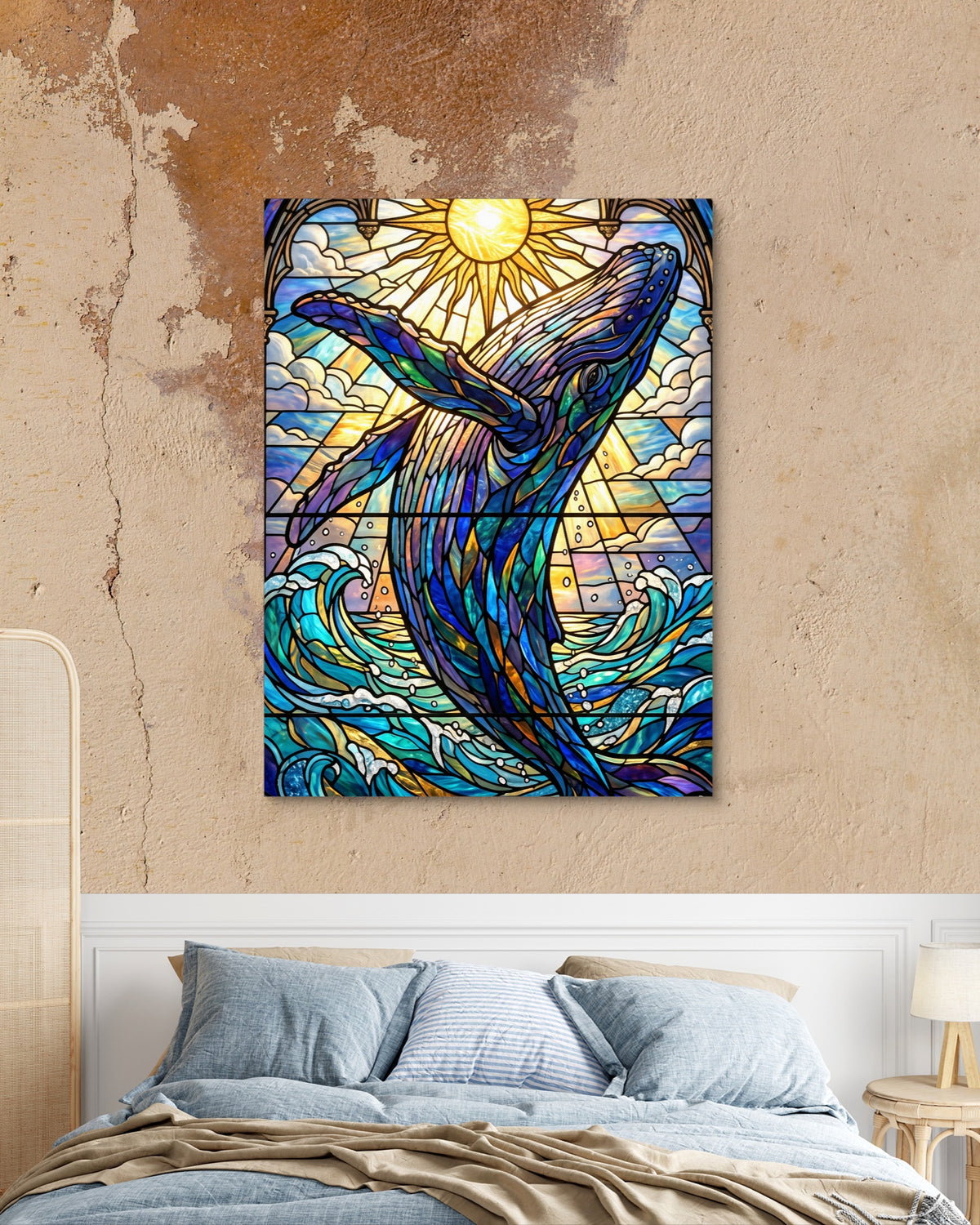 Whale's Ascent — whale's ascent psd mocha bedroom 1port flush print