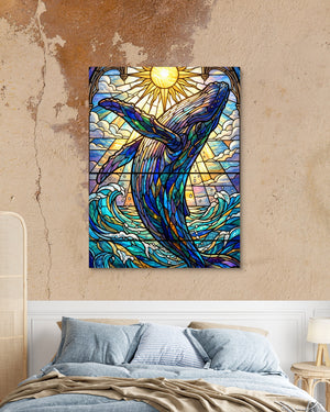 Whale's Ascent — whale's ascent psd mocha bedroom 1port flush print