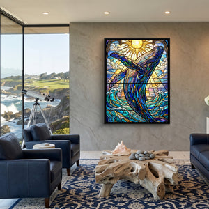 Whale's Ascent — whale's ascent sq coastal views 1port framed black
