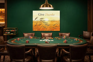 Wheat Golden Sunset — wheat golden sunset green table with chairs 1land flush print
