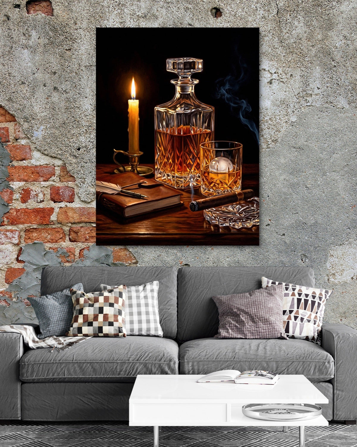Whiskey, Evening Smoke - Luxury Wall Art