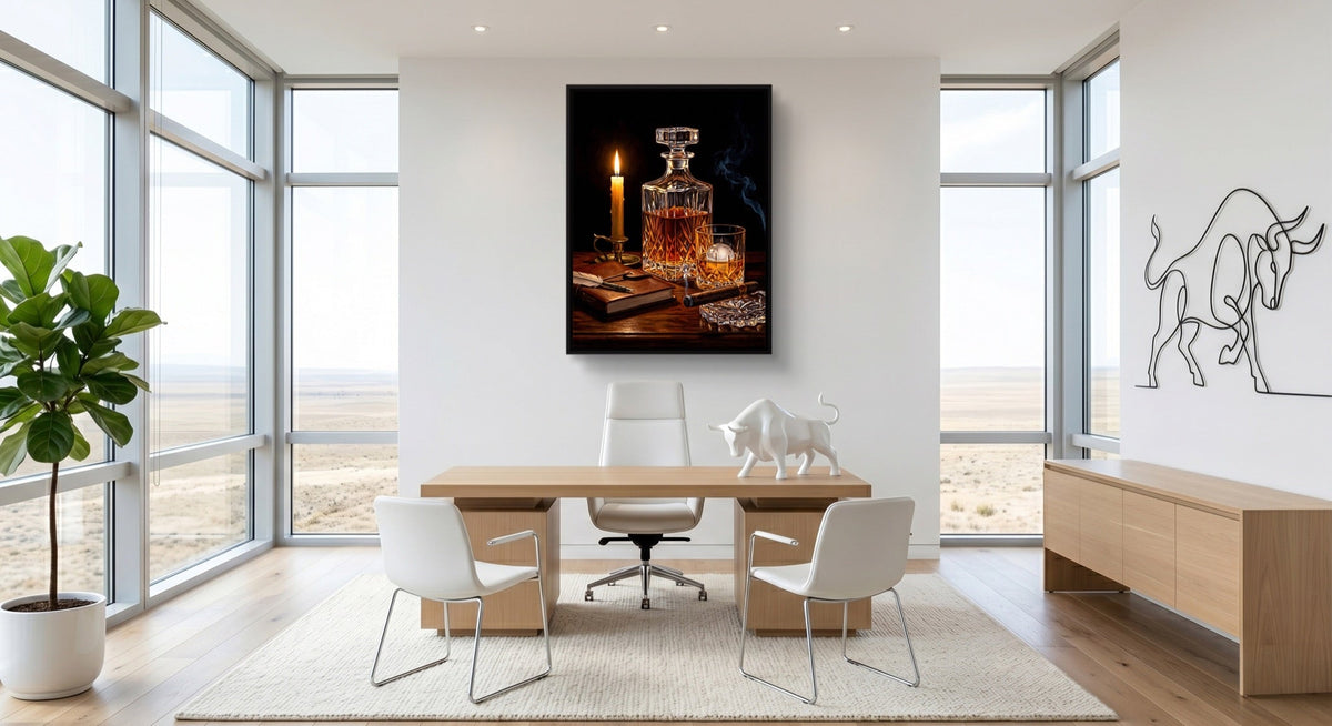 Whiskey, Evening Smoke - Luxury Wall Art