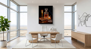 Whiskey, Evening Smoke — whiskey, evening smoke office space with furniture 1port framed black