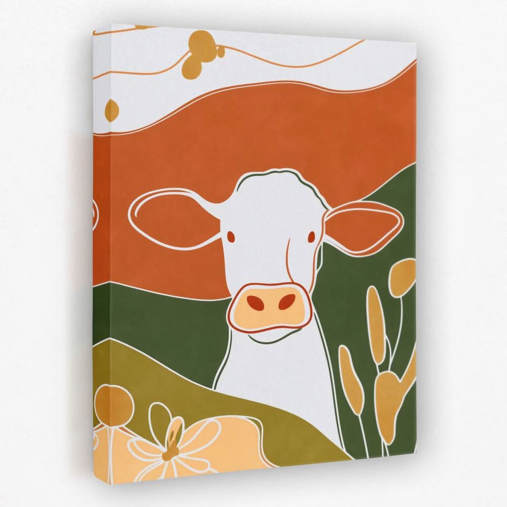 White Moo - Animals Canvas Wall Art