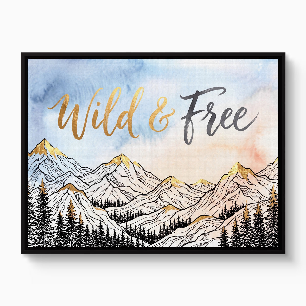 Wild And Free — wild and free white studio framed black