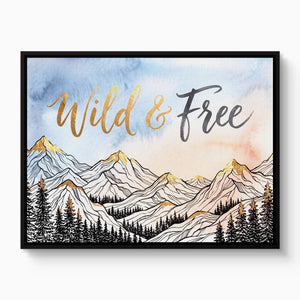 Wild And Free — wild and free white studio framed black