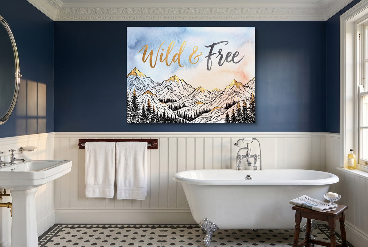 Wild And Free — wild and free small bathroom interior 2 1land flush print