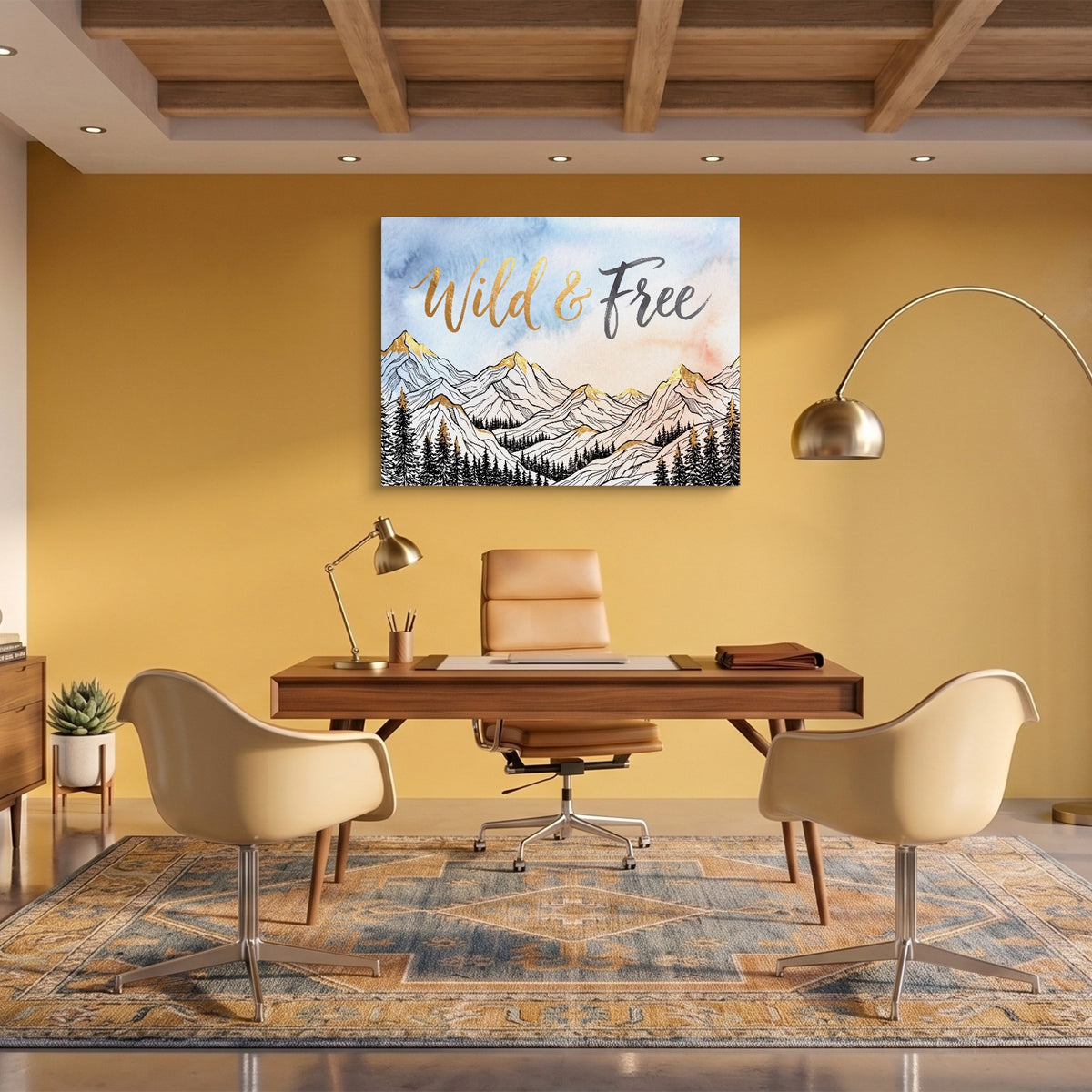 Wild And Free — wild and free sq fun office 1land flush print