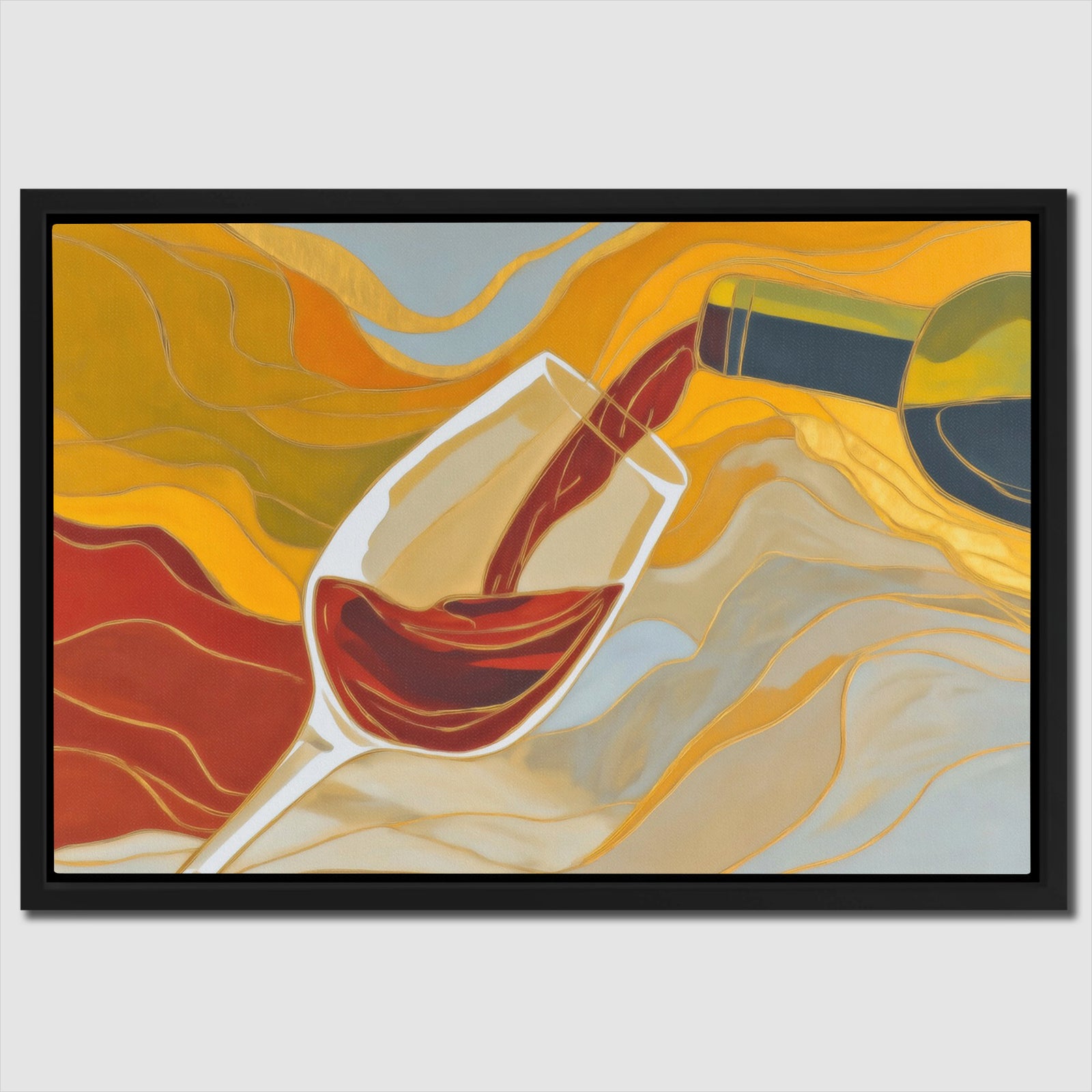 Wines Golden Embrace - Luxury Wall Art